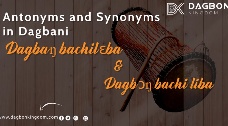 Antonyms and Synonyms in Dagbani - Dagbaŋ bachilɛba mini Dagbɔŋ bachi liba