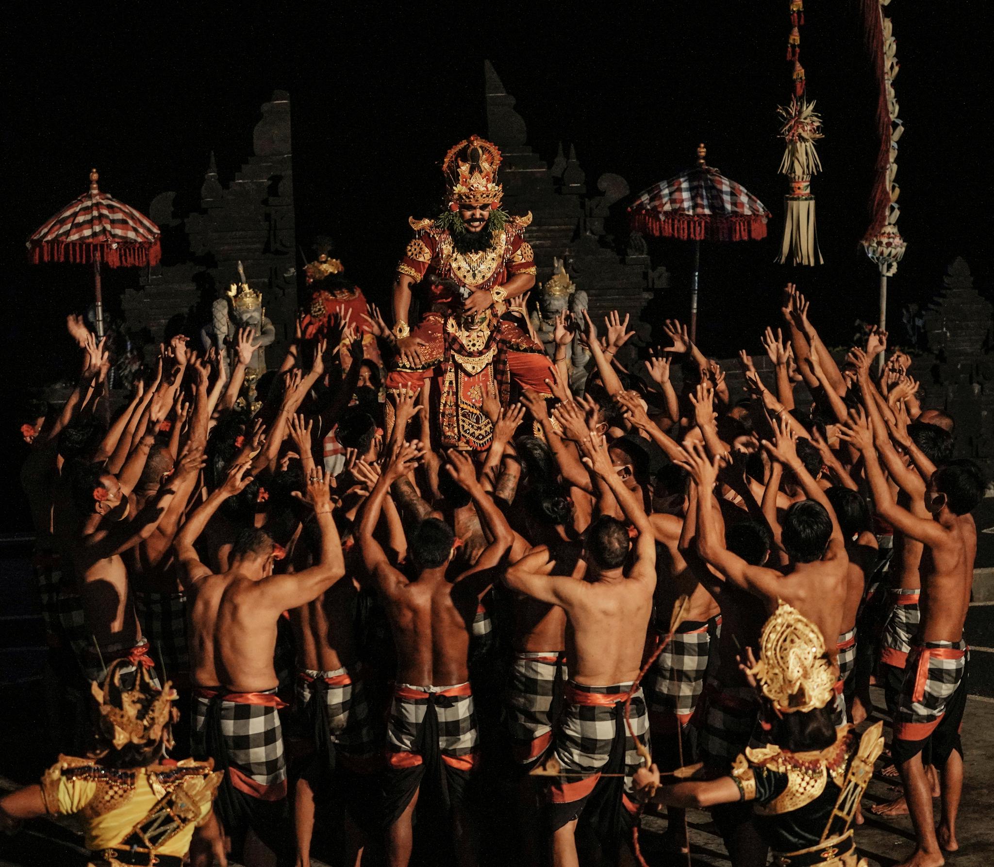 - Dagbonkingdom.com vibrant kecak dance ceremony with dancers in - Dagbonkingdom.com